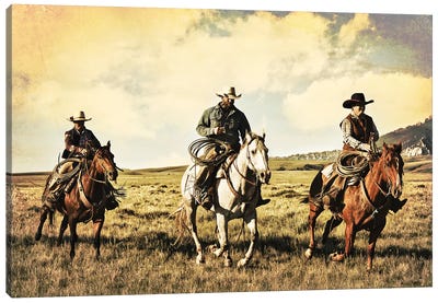 A Race For Home Canvas Art Print - Cowboy & Cowgirl Art