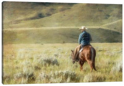 Cowboy Time Canvas Art Print - Horseback Art