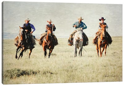 Giddy Up Horse Canvas Art Print - Cowboy & Cowgirl Art