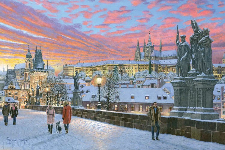 Charles Bridge, Prague In Winter