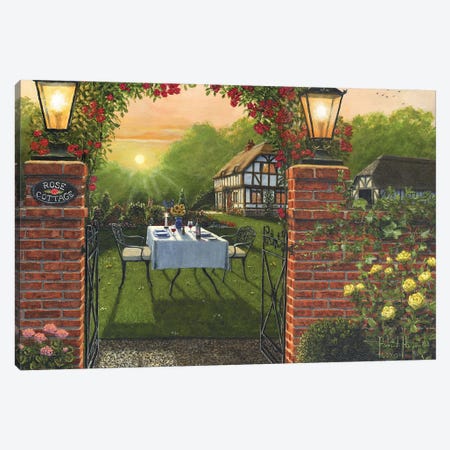 Dinner For Two - Rose Cottage Canvas Print #RHU13} by Richard Harpum Canvas Wall Art