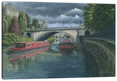 Escaping The Storm - North Parade Bridge, Bath, England Canvas Art Print - Richard Harpum