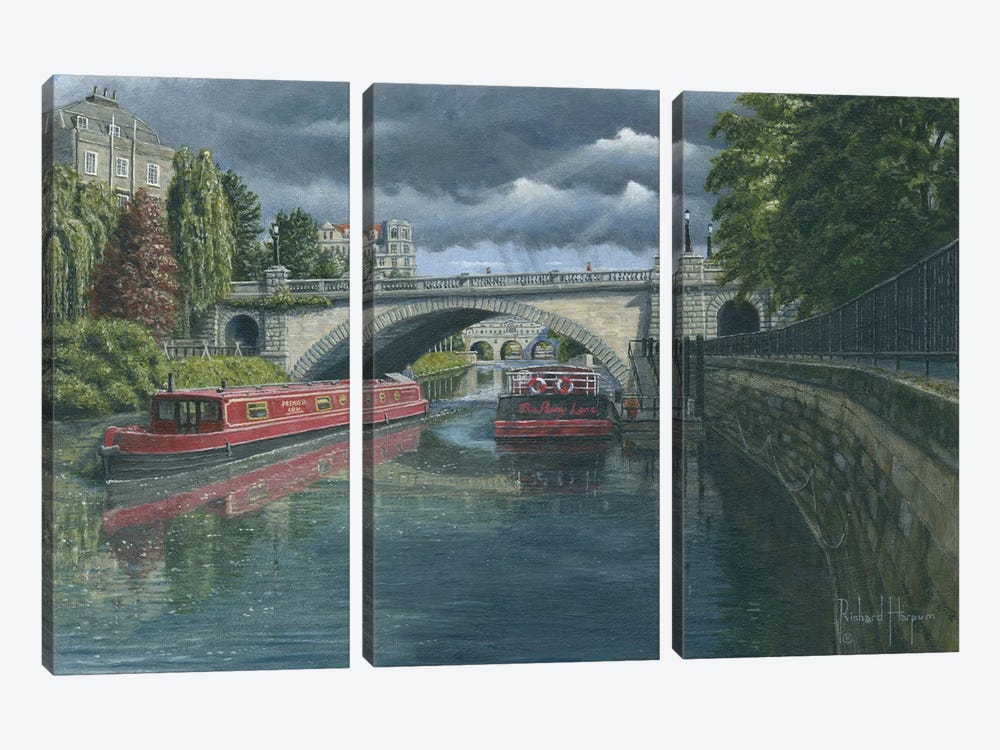 Escaping The Storm - North Parade Bridge, Bath, England by Richard Harpum 3-piece Canvas Artwork