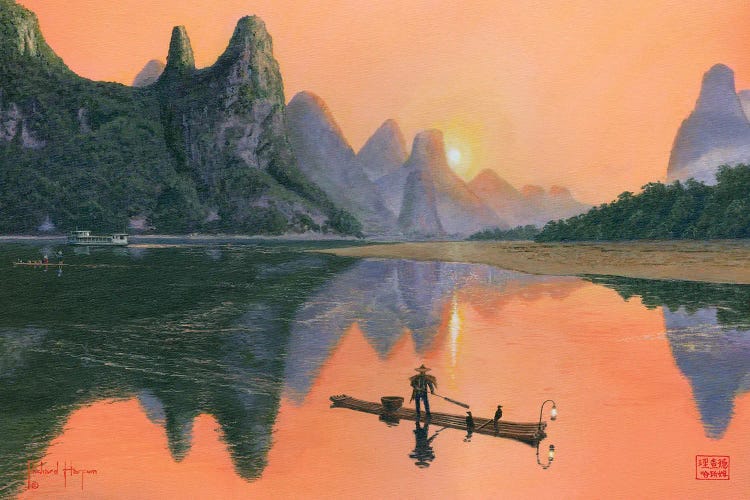 The Cormorant Fisherman, Li River, Guilin, China by Richard Harpum wall art