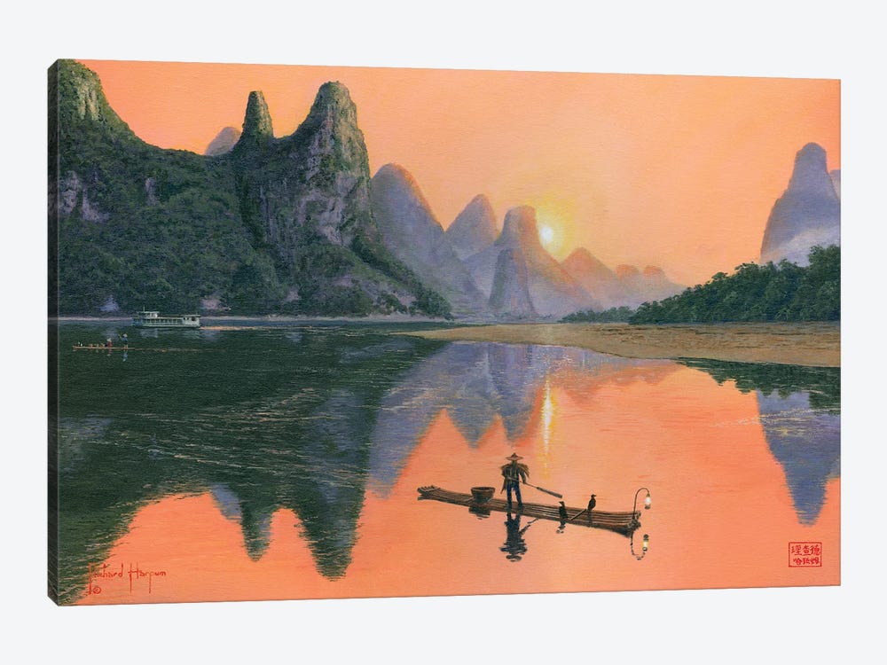 The Cormorant Fisherman, Li River, Guilin, China by Richard Harpum 1-piece Art Print