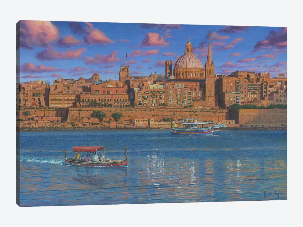 Evening In Valletta Harbour, Malta by Richard Harpum 1-piece Canvas Artwork