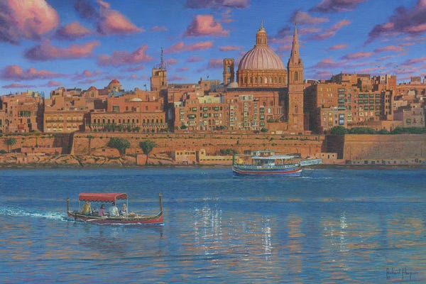 Harbors: Evening In Valletta Harbour, Malta by Richard Harpum