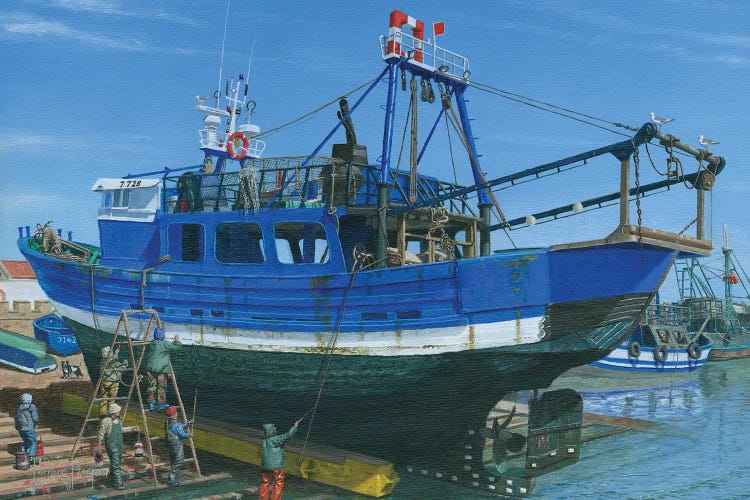 Fishing Boat Repairs, Essaouira, Morocco. by Richard Harpum wall art