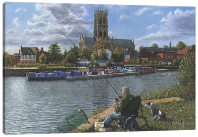 Fishing With Oscar - Doncaster Minster, England Canvas Art Print - Richard Harpum