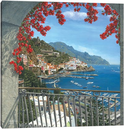 Amalfi Vista Canvas Art Print - Italy Art