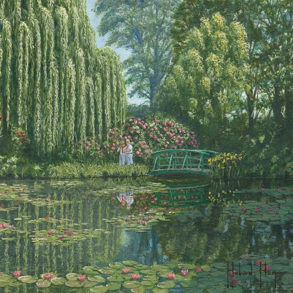 Willow Trees: Giverny Reflections, Monet's Garden, France by Richard Harpum