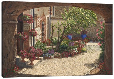 Hidden Garden - Villa Di Camigliano, Tuscany, Italy Canvas Art Print - Tuscany Art