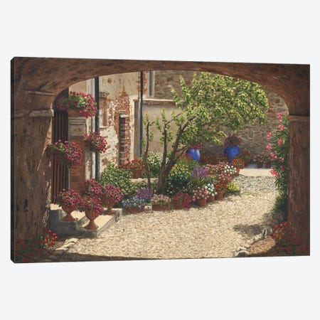 Hidden Garden - Villa Di Camigliano, Tuscany, Italy Canvas Print #RHU24} by Richard Harpum Canvas Artwork