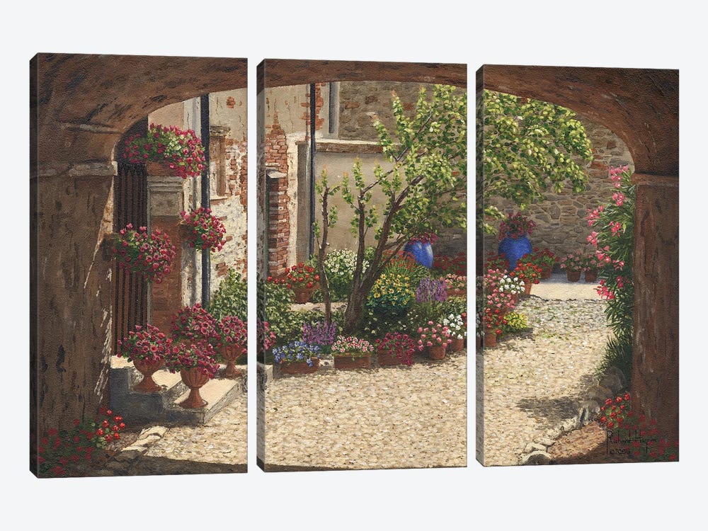 Hidden Garden - Villa Di Camigliano, Tuscany, Italy by Richard Harpum 3-piece Canvas Print