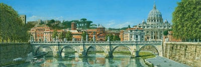 Il Fiume Tevere, Roma, Italy by Richard Harpum canvas print