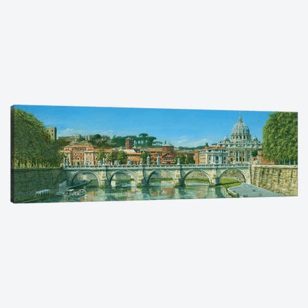 Il Fiume Tevere, Roma, Italy Canvas Print #RHU27} by Richard Harpum Canvas Artwork