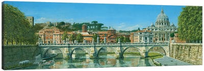 Il Fiume Tevere, Roma, Italy Canvas Art Print - Richard Harpum