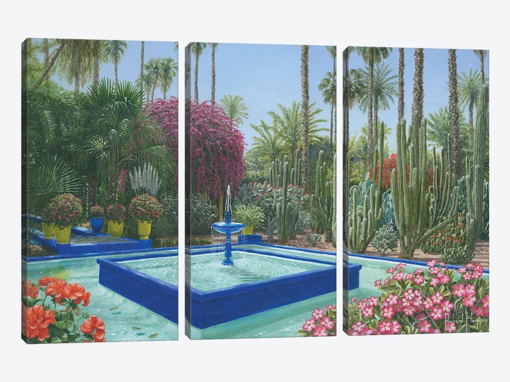 Le Jardin Majorelle Marrakech, Morocco by Richard Harpum 3-piece Canvas Art Print