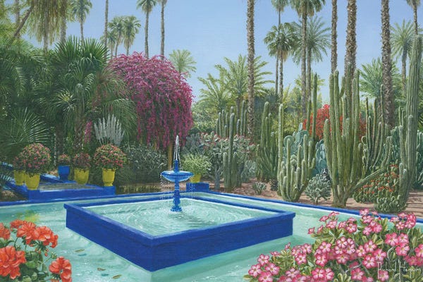 Fountains: Le Jardin Majorelle Marrakech, Morocco by Richard Harpum