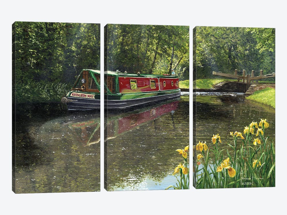 Kathleen May, Chesterfield Canal, Nottinghamshire by Richard Harpum 3-piece Canvas Art