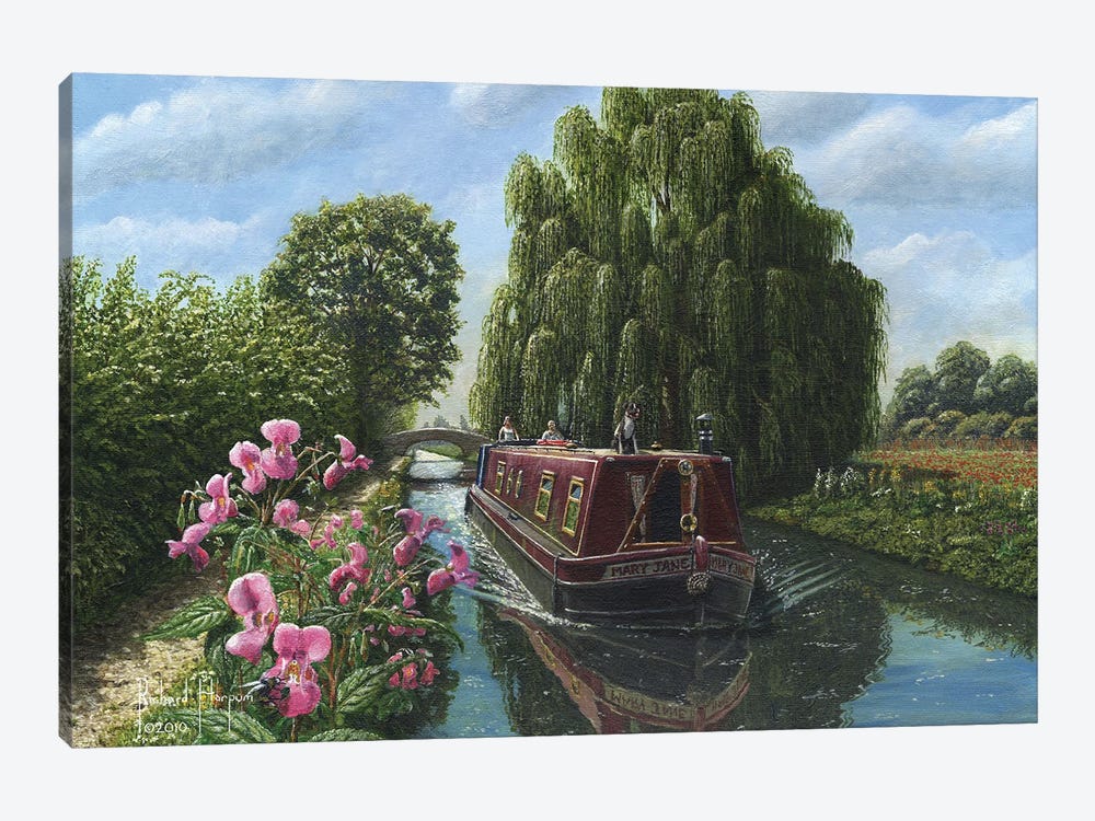Mary Jane, Chesterfield Canal, Nottinghamshire, England by Richard Harpum 1-piece Canvas Art Print