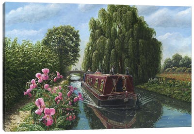 Mary Jane, Chesterfield Canal, Nottinghamshire, England Canvas Art Print - Richard Harpum