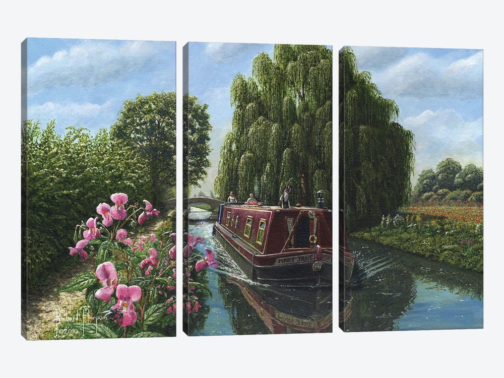 Mary Jane, Chesterfield Canal, Nottinghamshire, England by Richard Harpum 3-piece Art Print