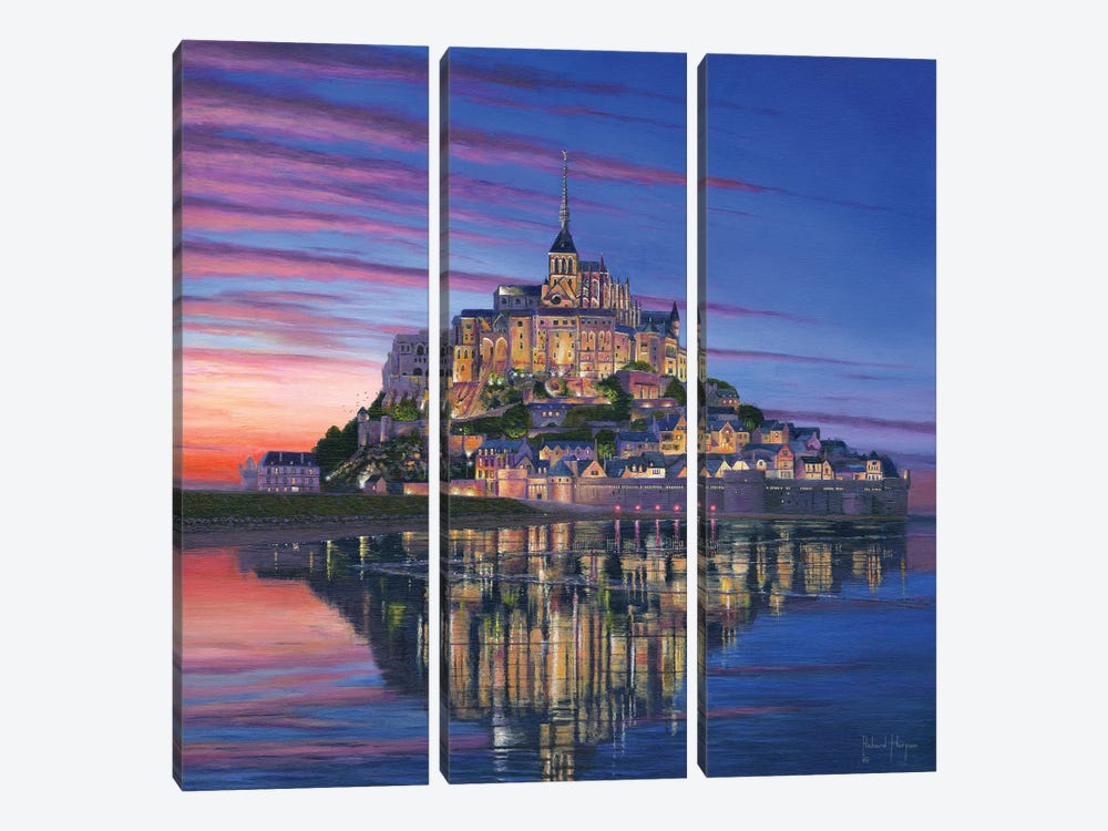 Mont Saint Michel Soir, France by Richard Harpum 3-piece Canvas Art