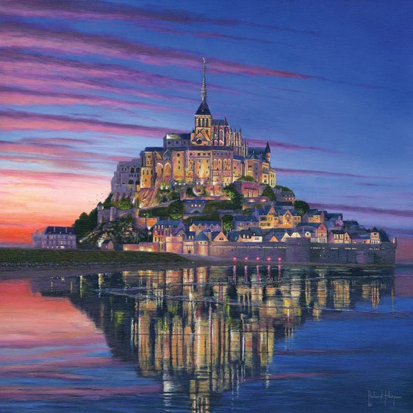 Reflective Moments: Mont Saint Michel Soir, France by Richard Harpum