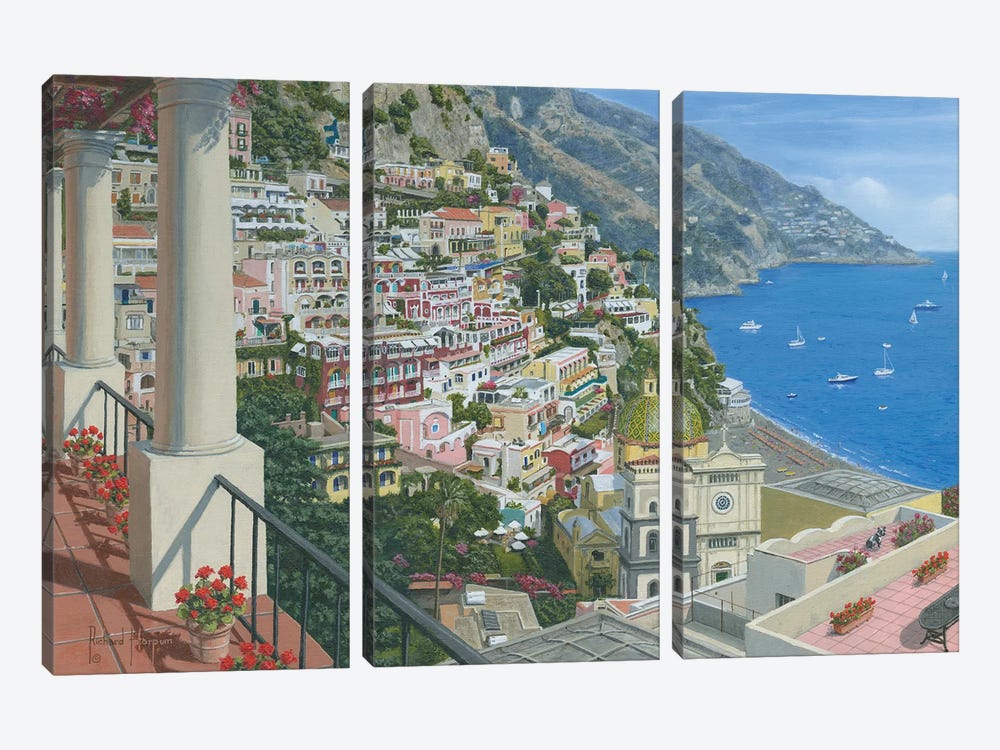 Positano Vista, Amalfi Coast, Italy by Richard Harpum 3-piece Canvas Artwork
