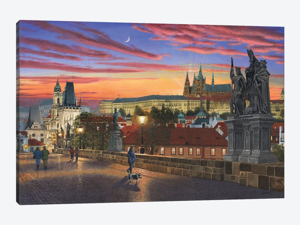 Prague At Dusk by Richard Harpum 1-piece Canvas Print