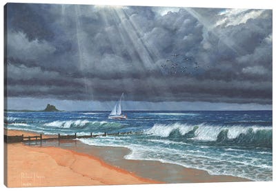 Raw - Storm Over Lindisfarne Canvas Art Print - Richard Harpum