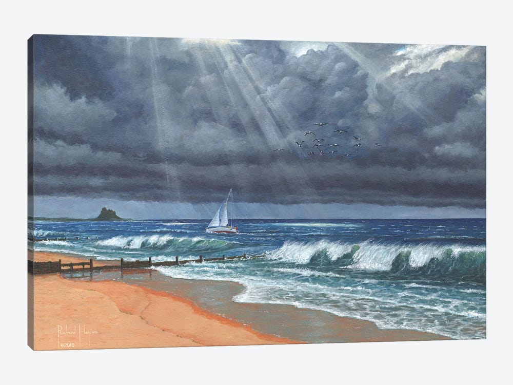 Raw - Storm Over Lindisfarne by Richard Harpum 1-piece Canvas Artwork