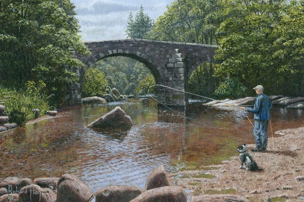 England: River Dart Fly Fisherman by Richard Harpum
