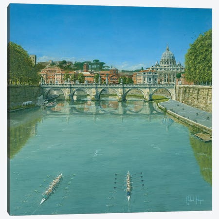 Rowing On The Tiber, Rome, Italy Canvas Print #RHU49} by Richard Harpum Canvas Art Print