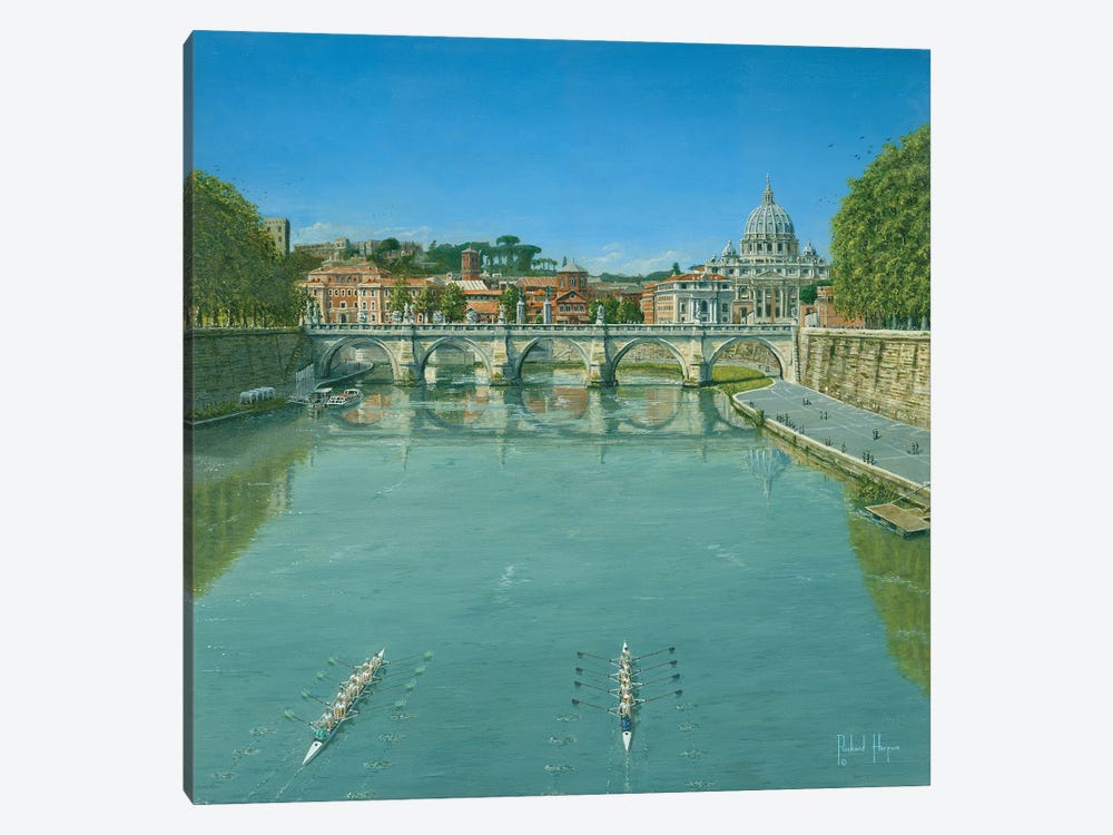 Rowing On The Tiber, Rome, Italy by Richard Harpum 1-piece Canvas Wall Art
