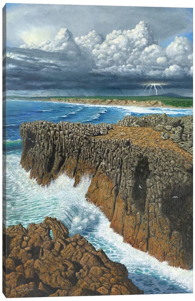 Atlantic Breakers, Pontal, Portugal Canvas Art Print - Cliff Art