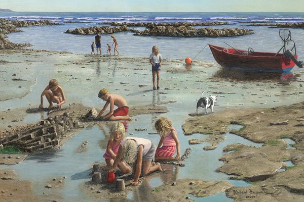 Cornwall: Sandcastles, Downderry Beach, Cornwall by Richard Harpum