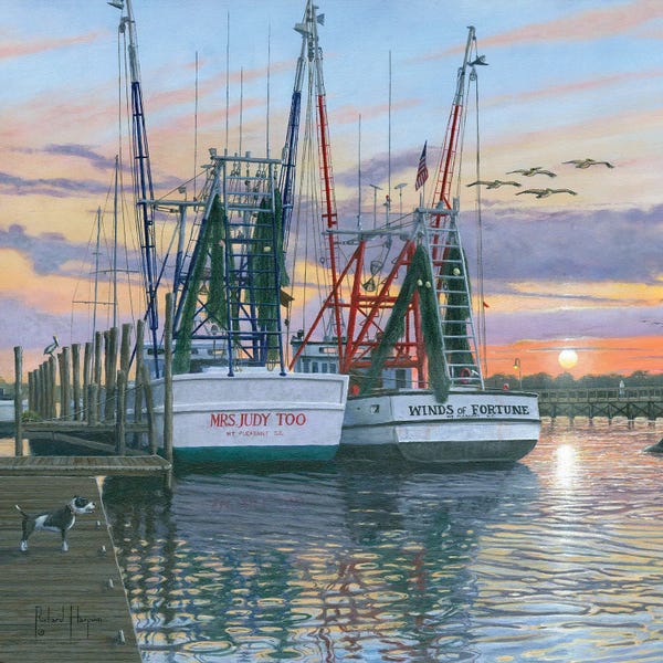 South Carolina: Shem Creek Shrimpers, Charleston, South Carolina by Richard Harpum