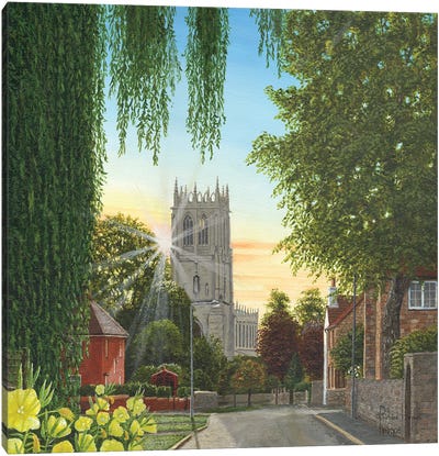 Summer Morning, St Mary's Church, Tickhill, Yorkshire Canvas Art Print - Willow Tree Art