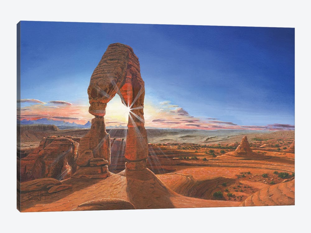 Sunset At Delicate Arch, Arches Np, Utah by Richard Harpum 1-piece Canvas Artwork