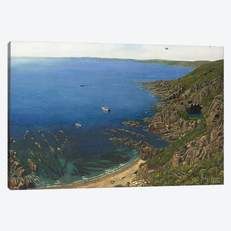 August Afternoon - Whitsand Bay From Rame Head, Cornwall Canvas Print #RHU5} by Richard Harpum Canvas Art