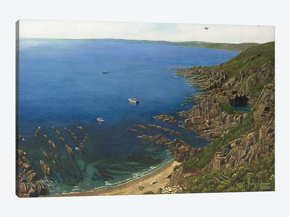 August Afternoon - Whitsand Bay From Rame Head, Cornwall by Richard Harpum 1-piece Canvas Art