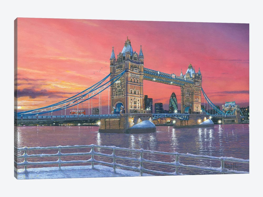 Tower Bridge After The Snow, London by Richard Harpum 1-piece Canvas Wall Art
