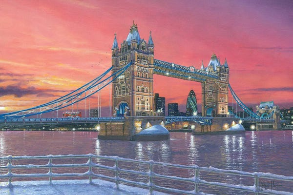 Artistic Travels: Tower Bridge After The Snow, London by Richard Harpum
