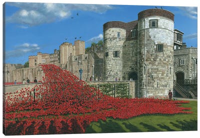 Tower Of London Poppies Canvas Art Print - Richard Harpum
