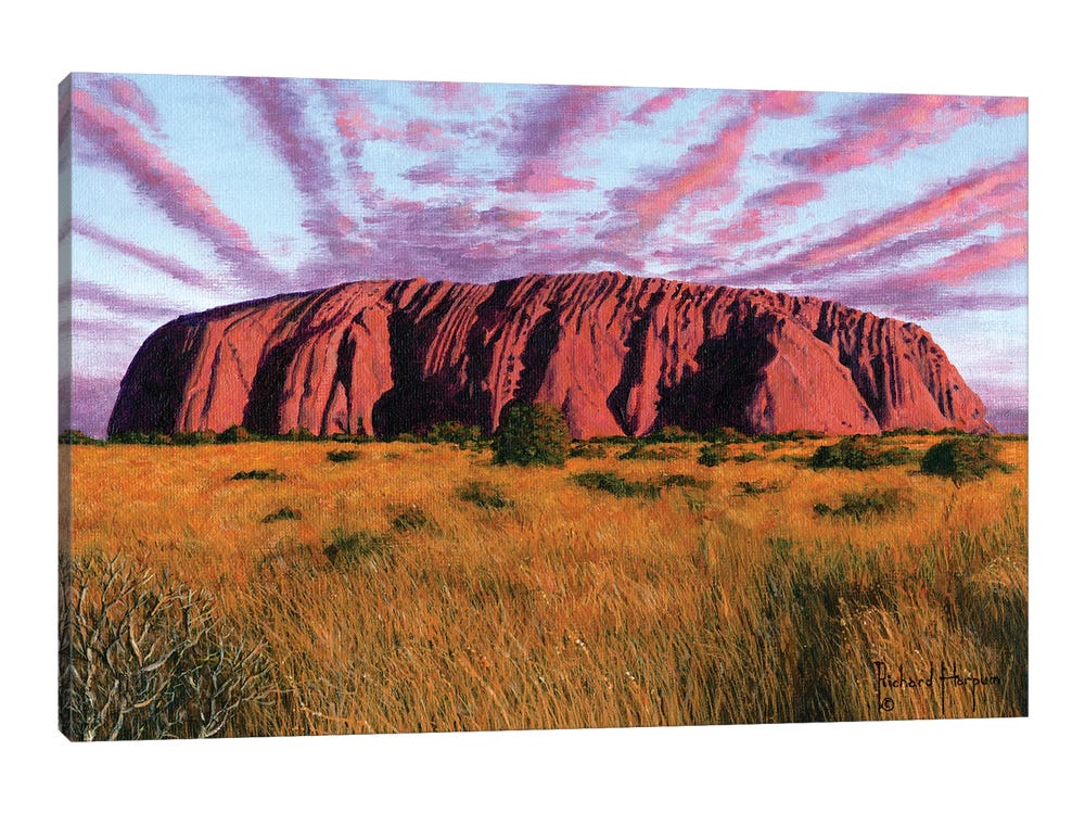 Print At Canvas Ayers | - Austr Harpum Rock, Richard Art Sunset Uluru,