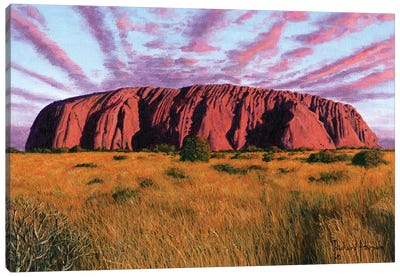 Uluru, Sunset At Ayers Rock, Australia Canvas Art Print - Artistic Travels