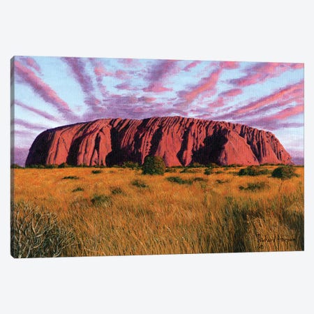 Uluru, Sunset At Ayers Rock, Australia Canvas Print #RHU67} by Richard Harpum Canvas Wall Art