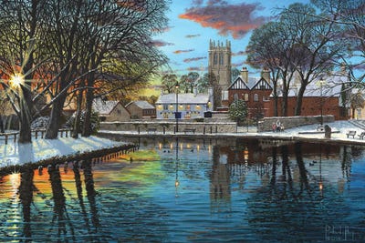 Winter Evening, Tickhill, Yorkshire by Richard Harpum framed wall art
